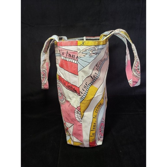 Tory Burch Bag Printed Canvas Tote EUC Summer Pool Picnic Beach All Over Print - Picture 4 of 12